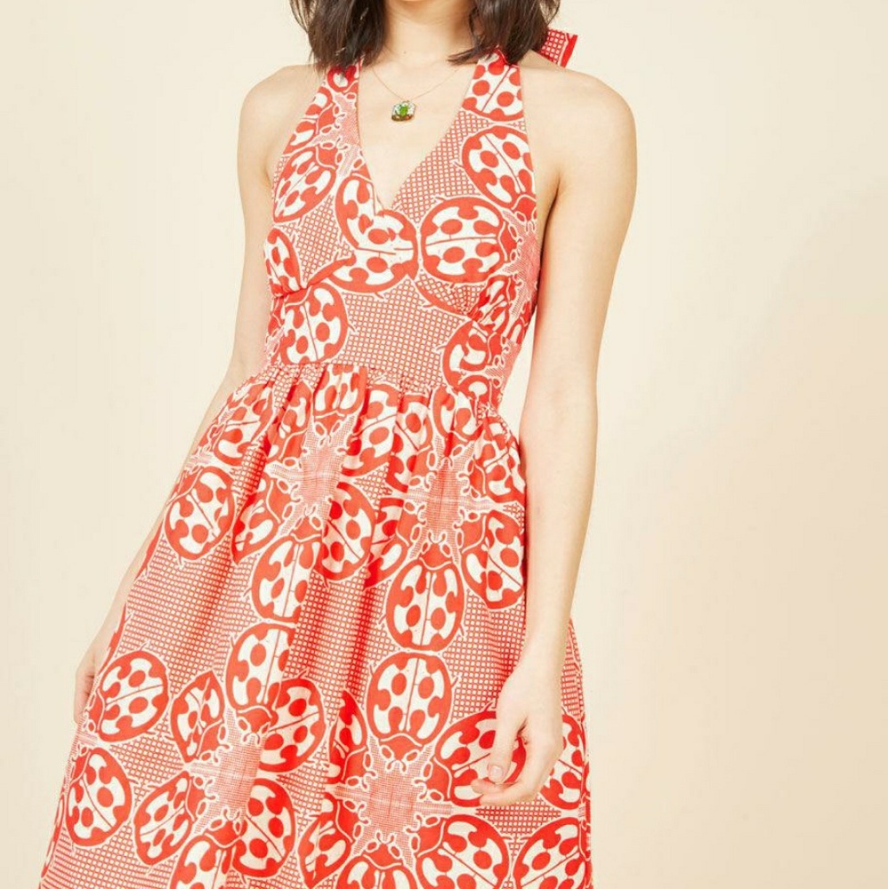 ModCloth Ladybug Sundress Haute Happenstance Red